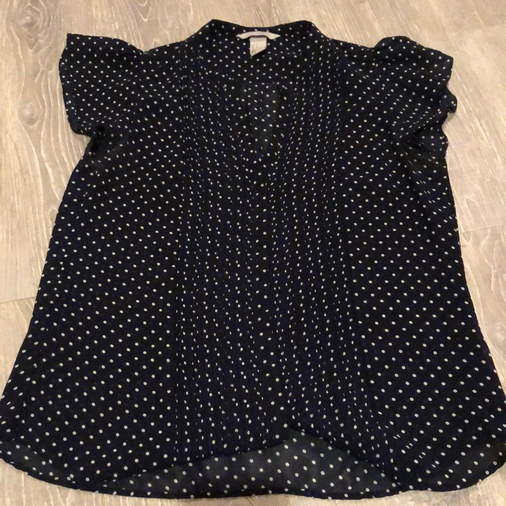 Polka dot navy blouse